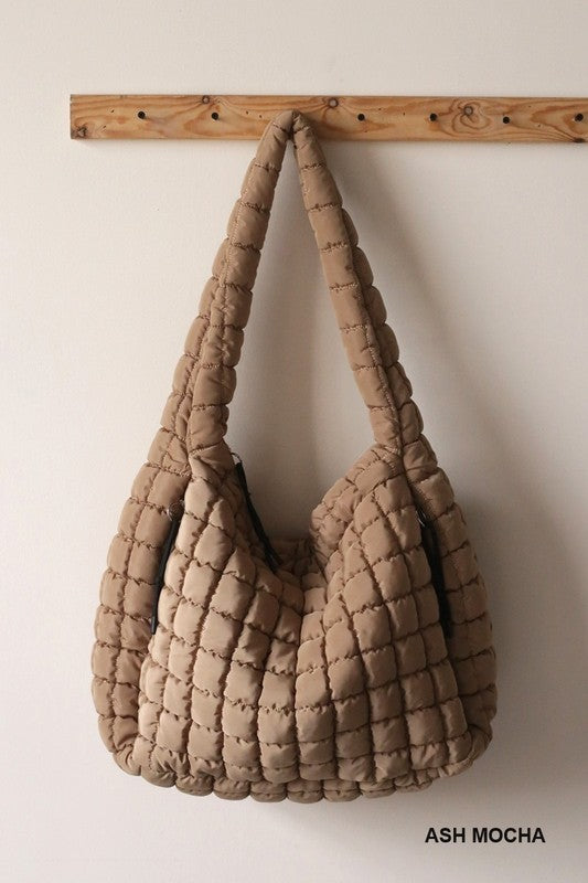 Oversized Quilted Carryall Bag