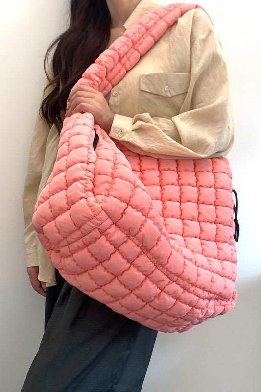 Oversized Quilted Carryall Bag