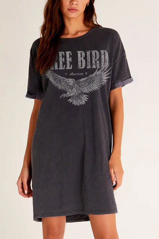 Free Bird Mineral Graphic Dress