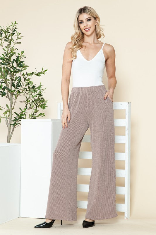 Ribbed Wide Leg Pants