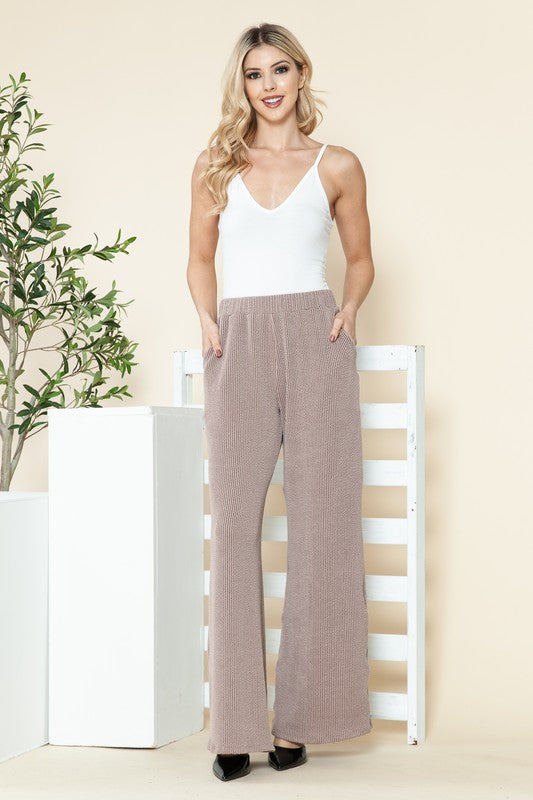 Ribbed Wide Leg Pants