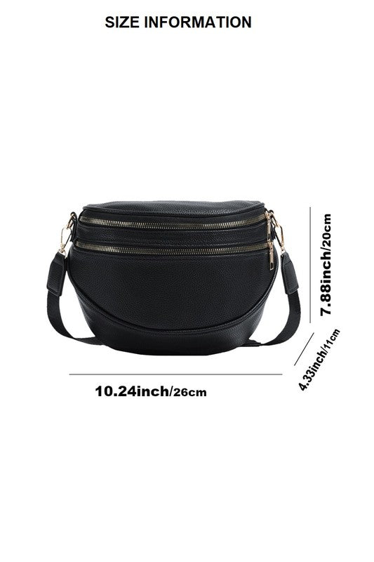 Double Zipper Crossbody