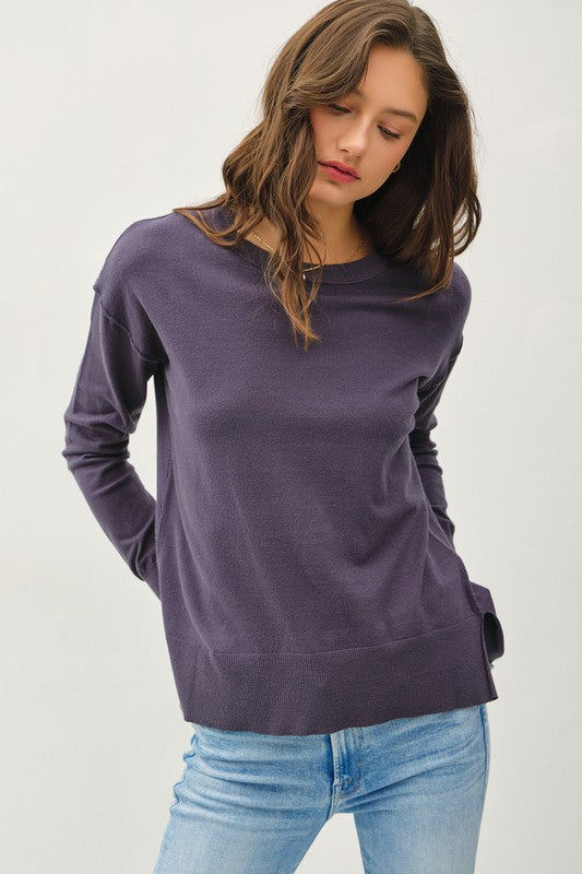 Charcoal Blue Lightweight Sweater