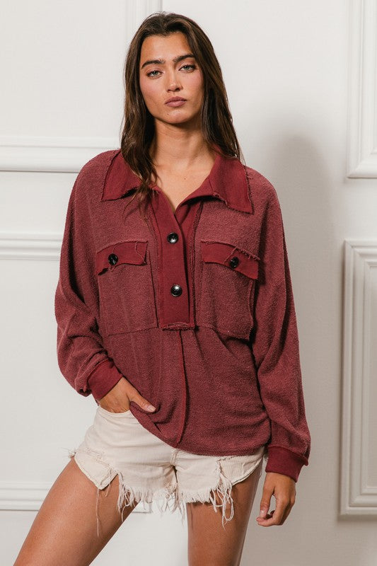 Marsala French Terry Top