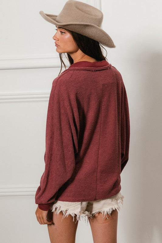 Marsala French Terry Top