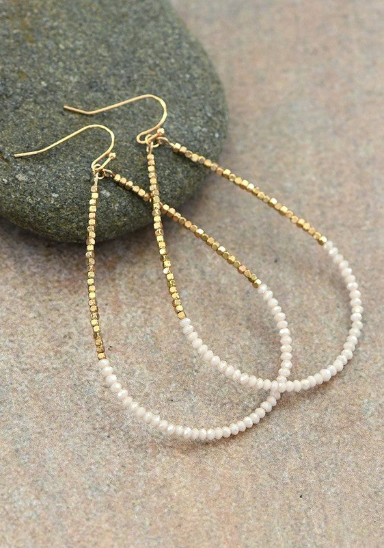 Gold Beaded Drop Earrings