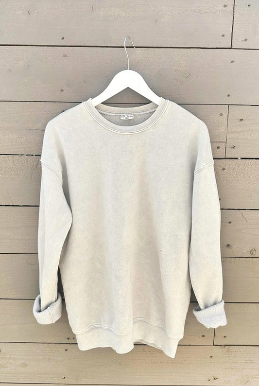 Basic Mineral Crew Neck Sweatshirt