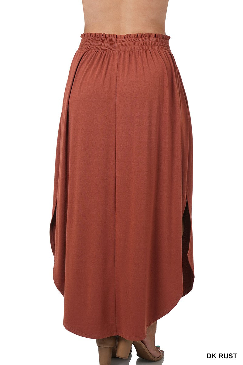 Plus Dark Rust Maxi Skirt w/ Side Slit