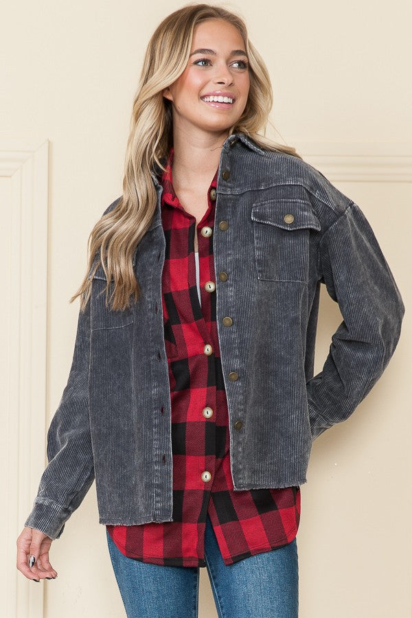 Corduroy Button Down Jacket