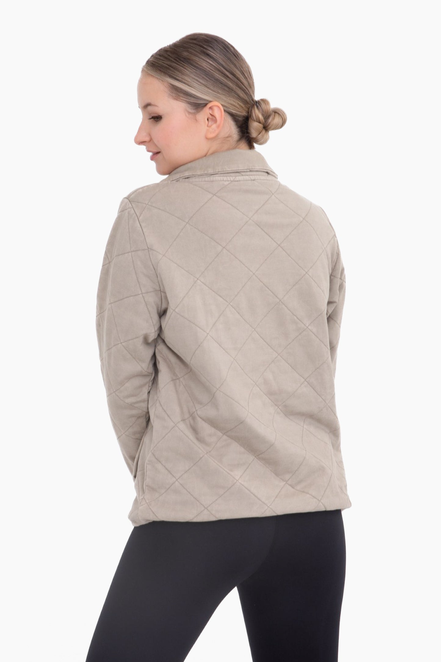 Taupe Mineral Wash Half Zip Pullover