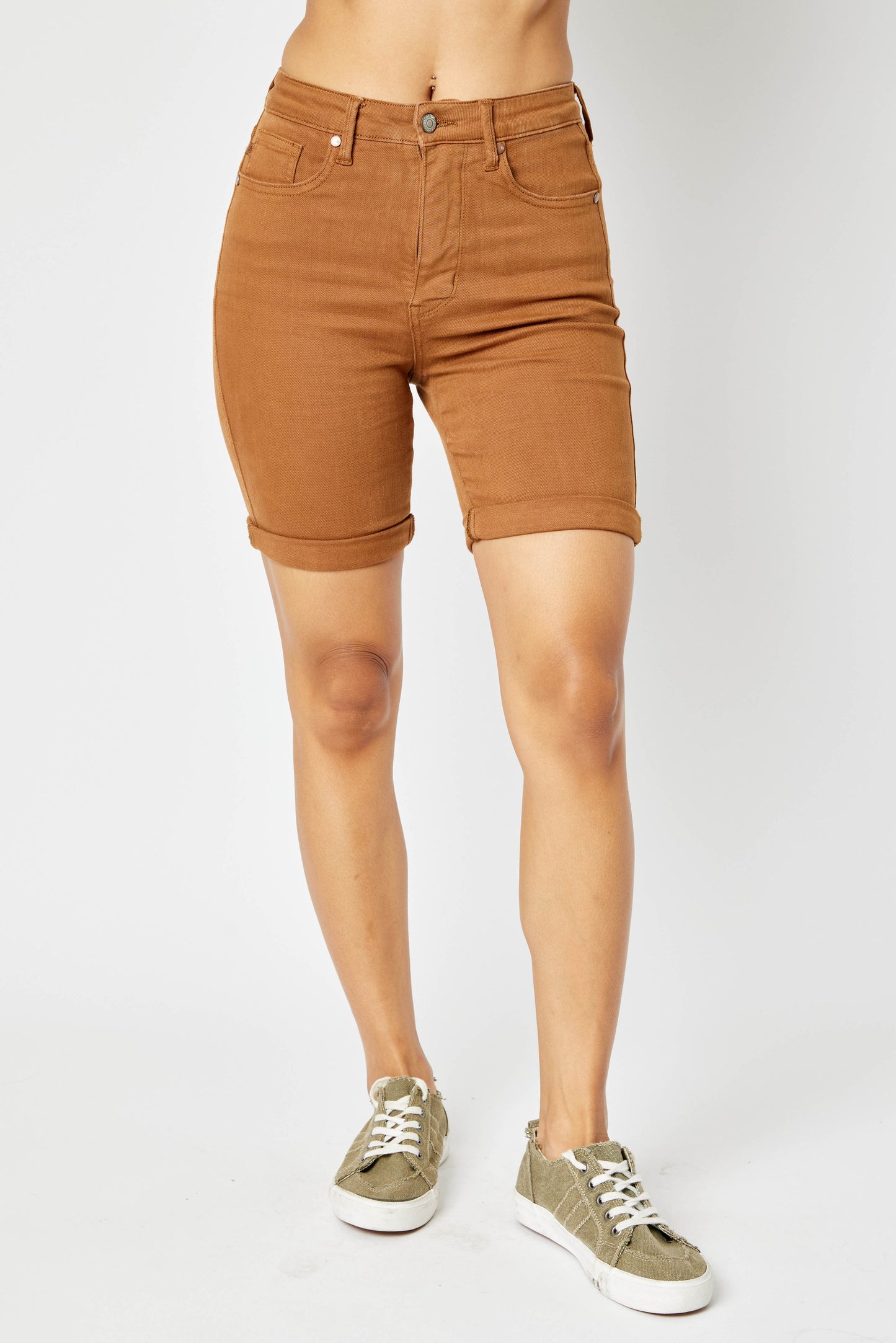 High Waist Garment Tummy Control Bermuda Shorts