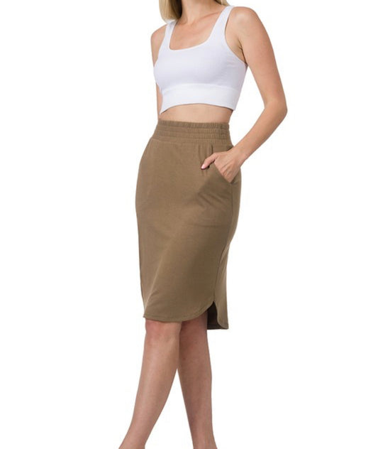 Tulip Hem Skirt - Camel